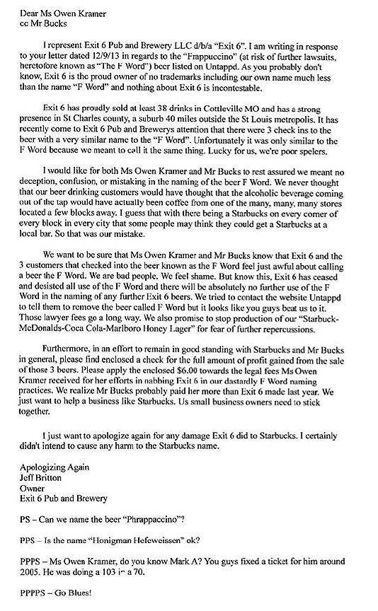 Exit-6-Starbucks-letter